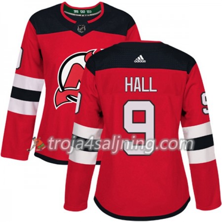 New Jersey Devils tröja Taylor Hall 9 Röd 2017-2018 Adidas Authentic - Dame NHL Tröjor